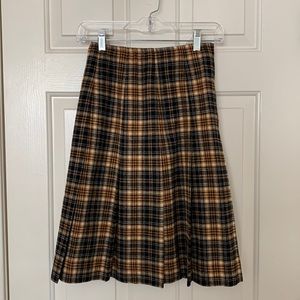 Vintage Pendleton 100% Virgin Wool Skirt XS - black mustard tan